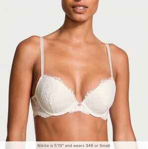 Victoria's Secret Dream Angels Cream Lace Push Up Bra 36DD